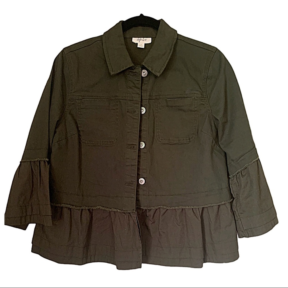 Flash Sale Style & Co Jacket Utilitarian Army green Lightweight Jacket NEW Size